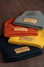 New 2023 ~ MFC Leather Patch Beanie - Maine Fly Company Thumbnail