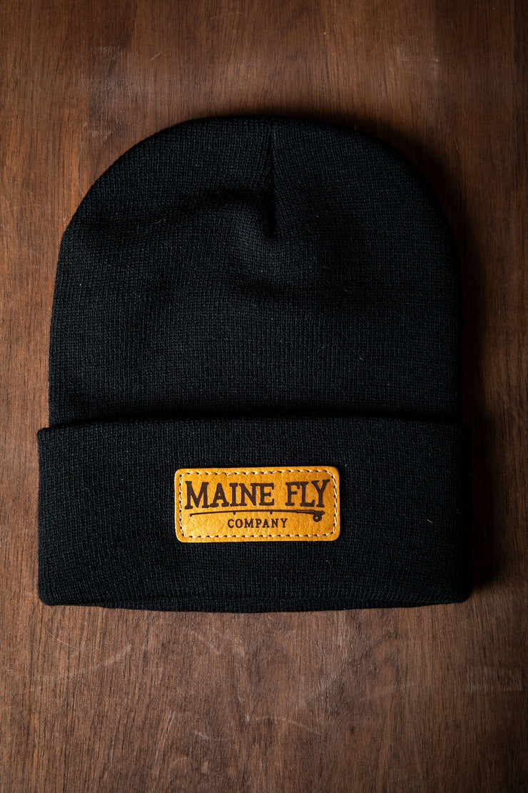 New 2023 ~ MFC Leather Patch Beanie - Maine Fly Company