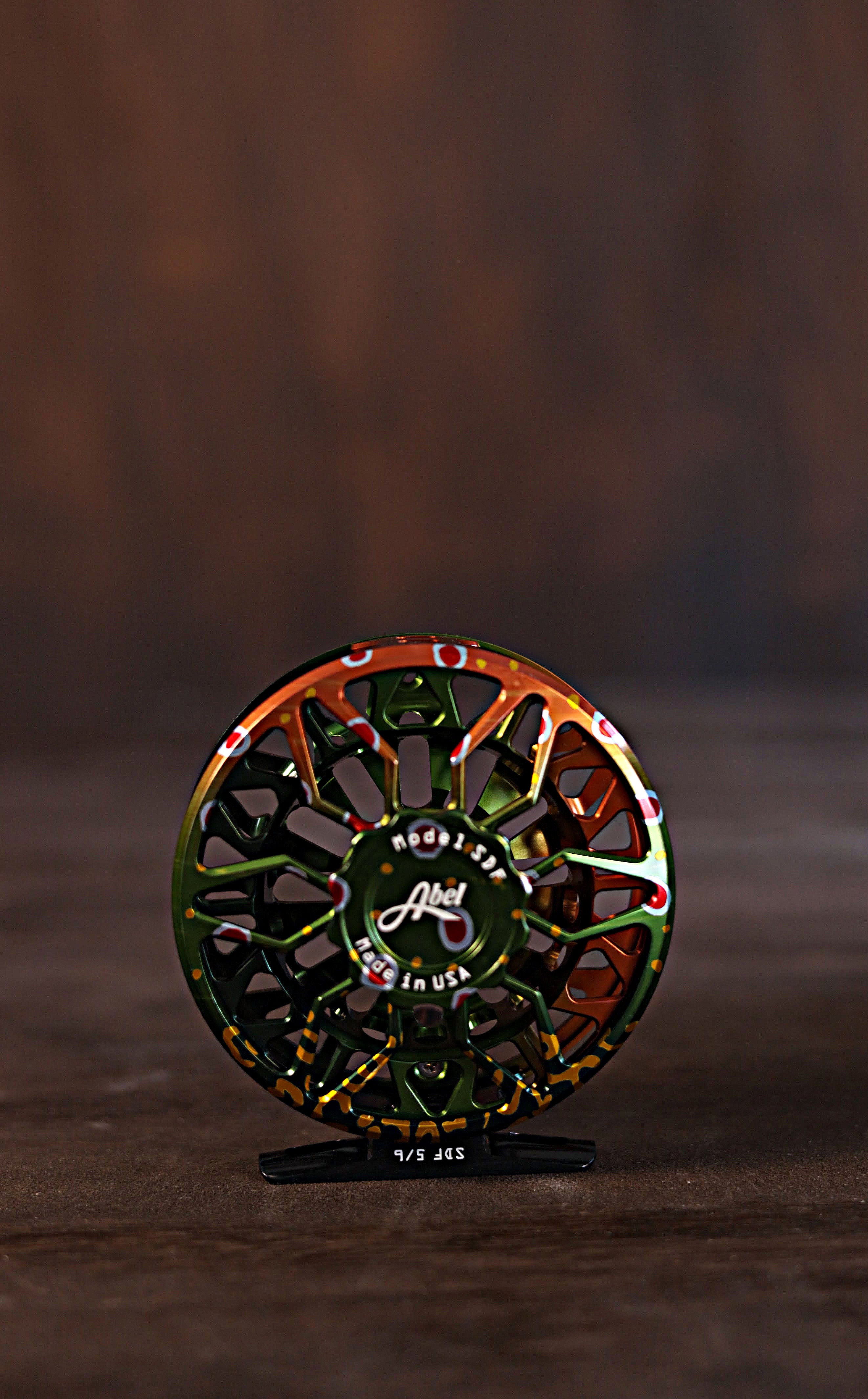 abel trout fly reels SDF Reel 5/6 Satin Teal change spool with a threaded release cap and large Abel TR Reels