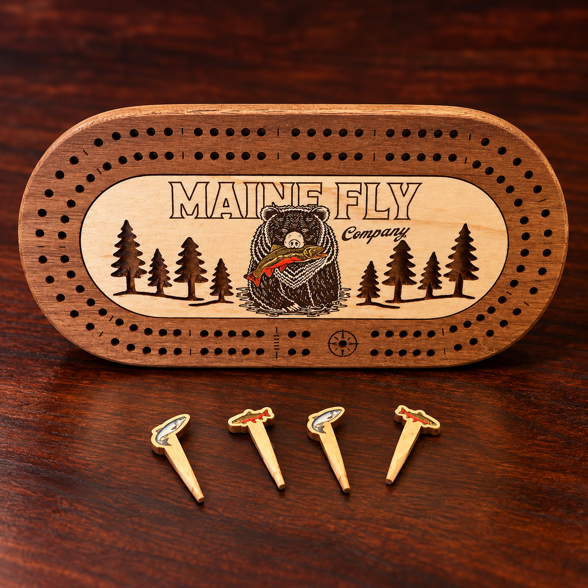 Fish Camp Travel Cribbage Board