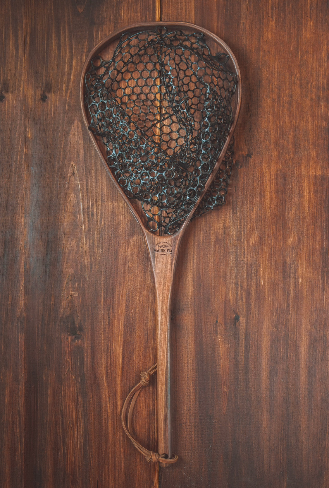 Handmade Fly Fishing Bentwood Landing Net with soft catch and