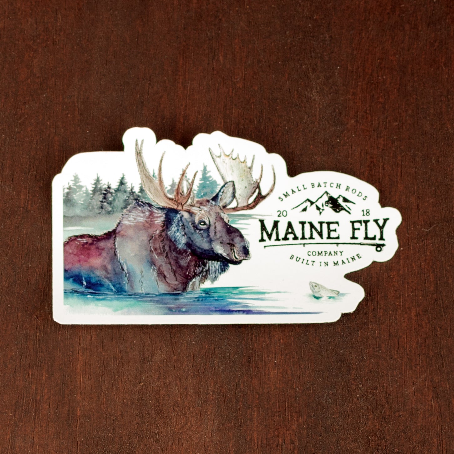 Moose Wading Sticker - Maine Fly Company