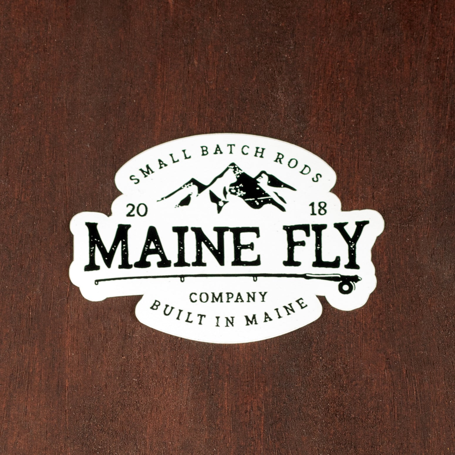 Classic Maine Fly Company Logo Sticker - White - Maine Fly Company