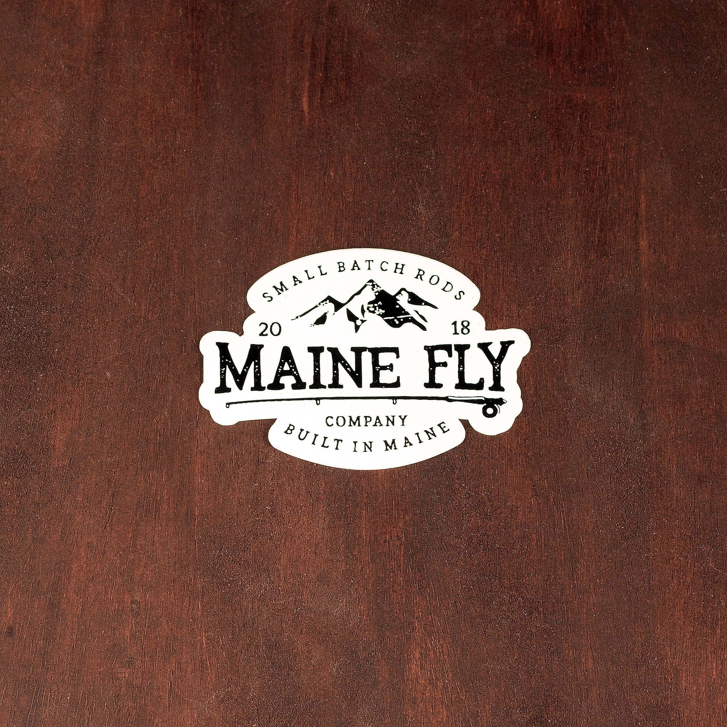 Classic Maine Fly Company Logo Sticker - White - Maine Fly Company